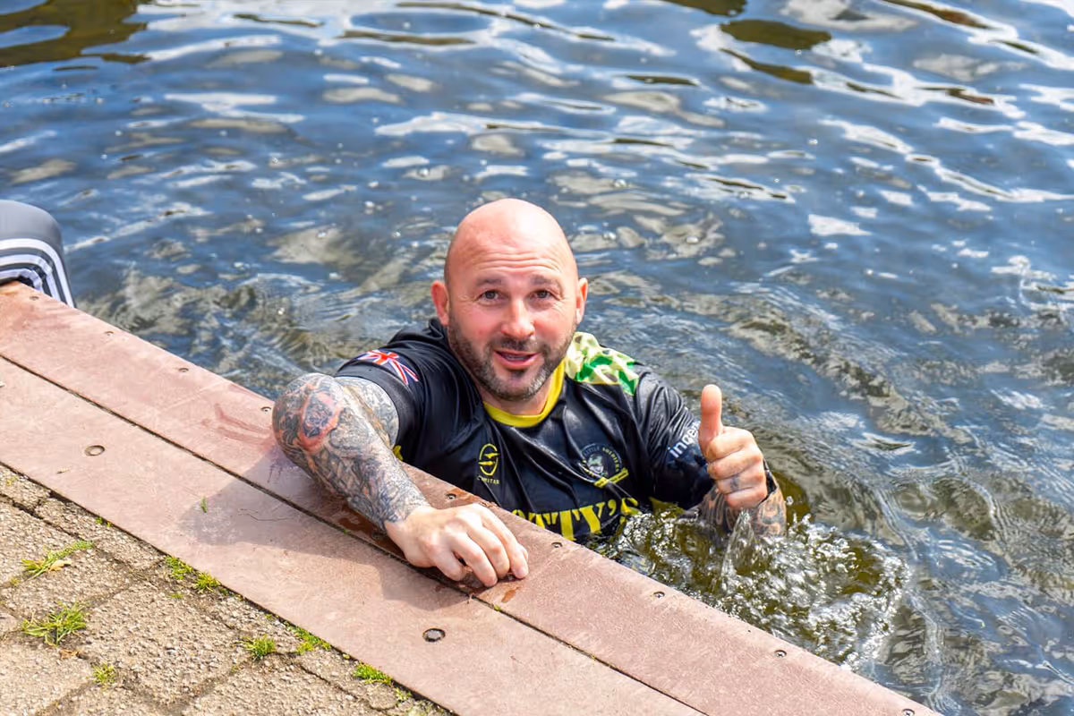 Rick Clements Rick Clements from Fleetwood in the water giving a thumbs up